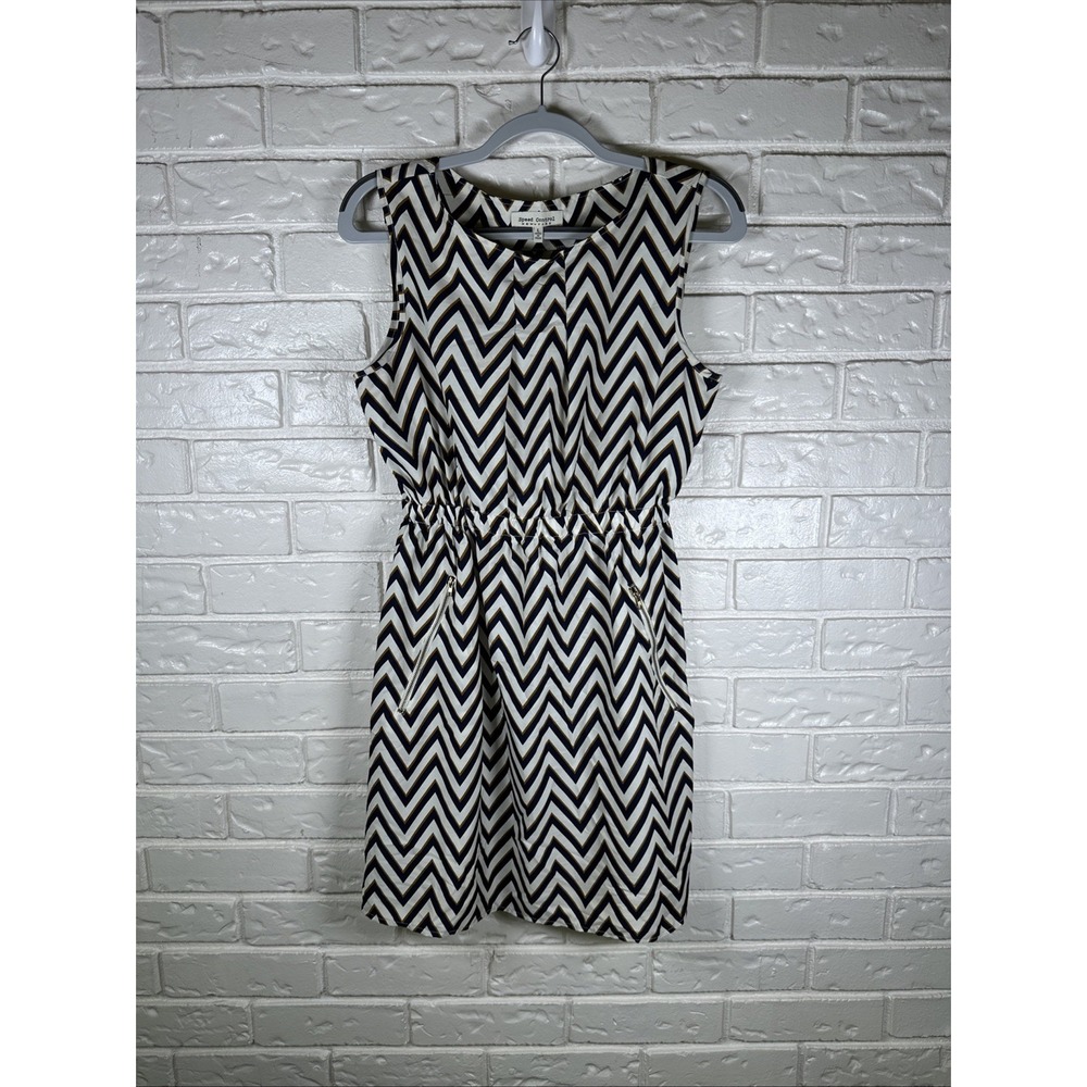 Speed Control New York Chevron Dress Size Large Sleeveless Retro Mod Geometric